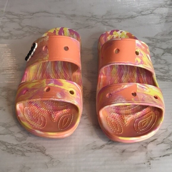 Crocs classic tie dye marble sandals size 11 - Picture 4 of 9